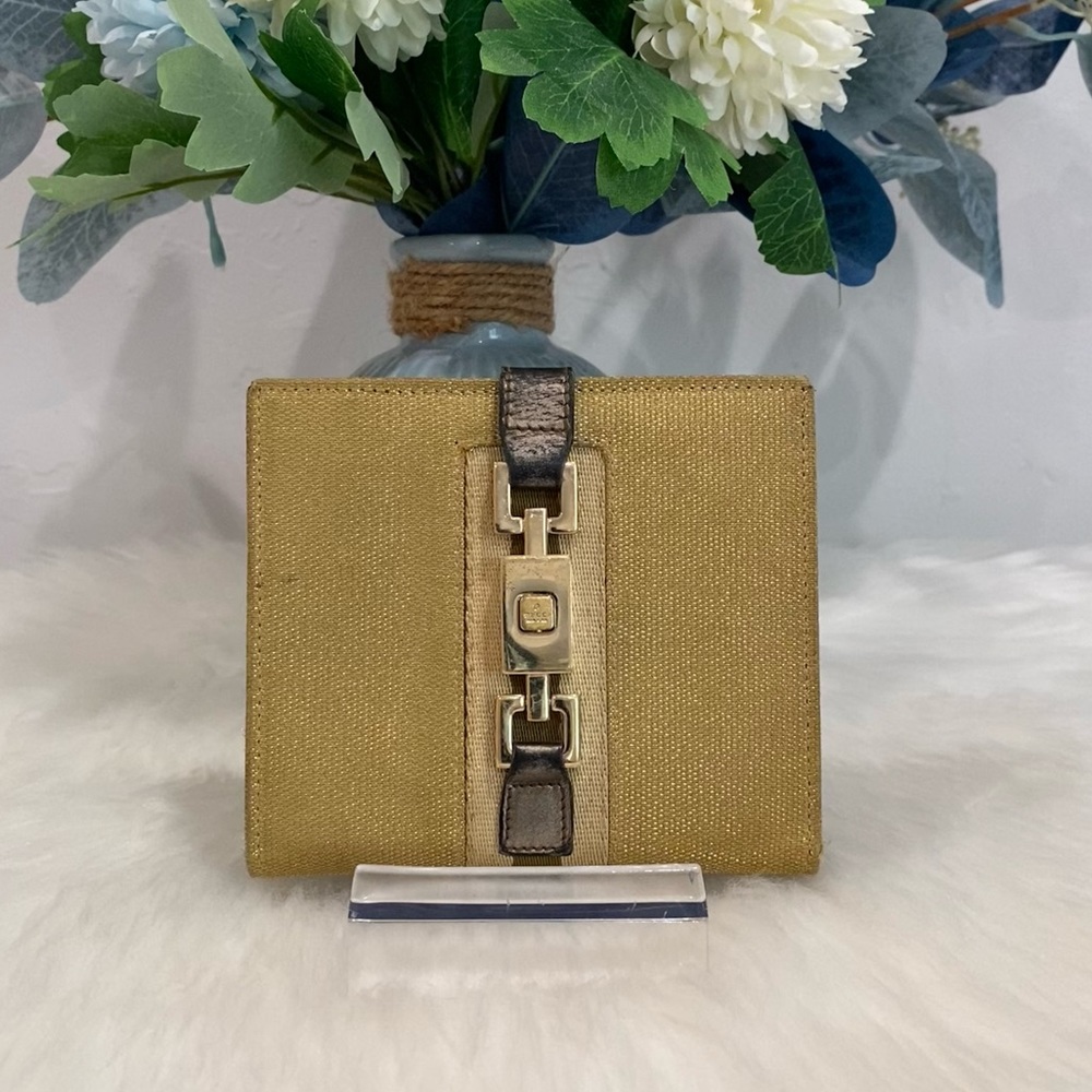 GUCCI Jackie Gold/Metallic Compact Wallet